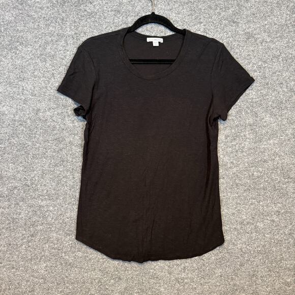 James Perse Shirt Womens 3 Black Standard Short Sleeve Tshirt Minimalist Casual - Picture 1 of 8